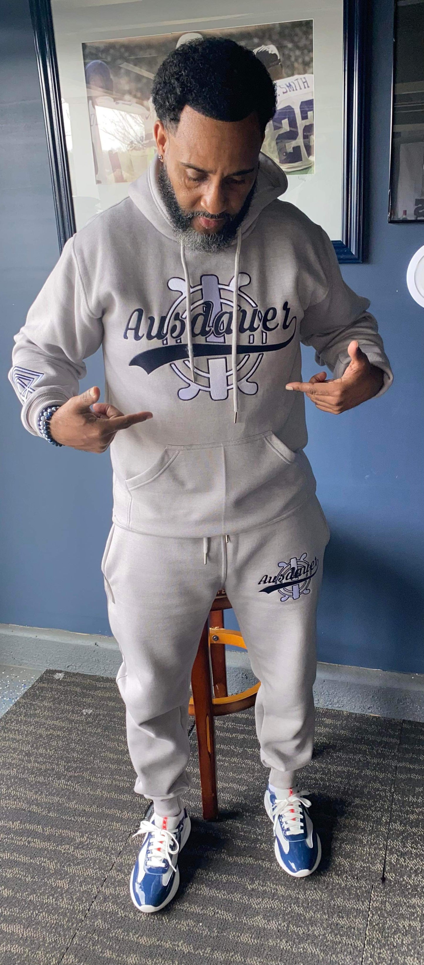 Grey and Navy Blue